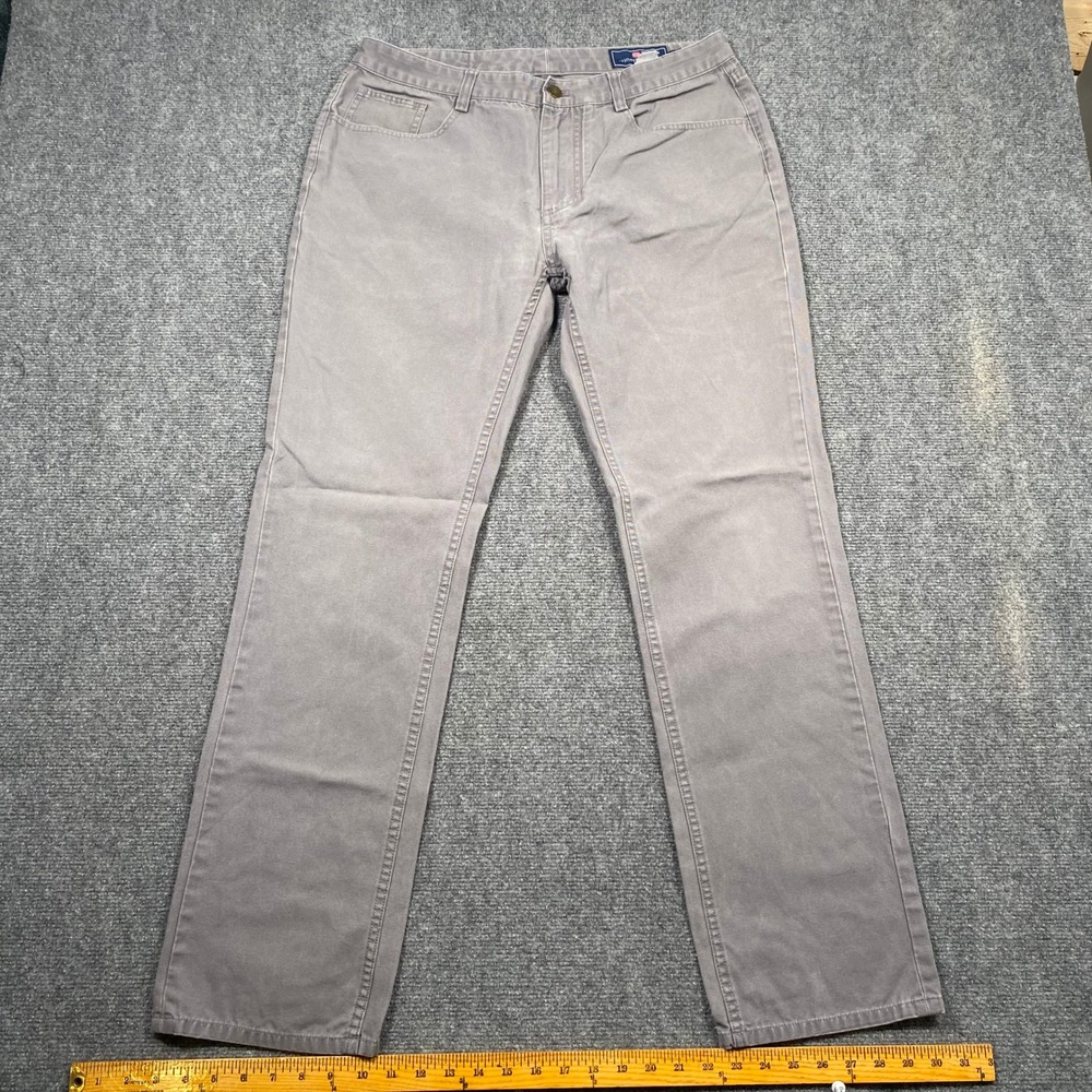 Vineyard Vines 5 Pocket Pants Mens 34x34 (Fits 33x31) Gray Classic Fit‎ Chinos